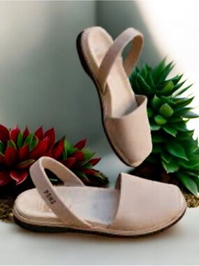 Women's PONS Beige Leather Slingback Sandal